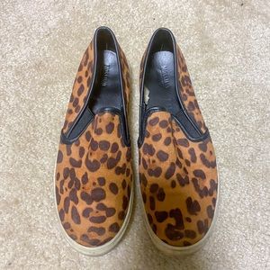Cheetah slide on sneakers